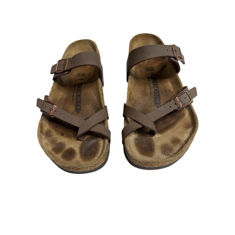 Women's Sz 40 US 9 Brown Birkenstock Mayari Birmingham-Flor Sandals Toe Loop